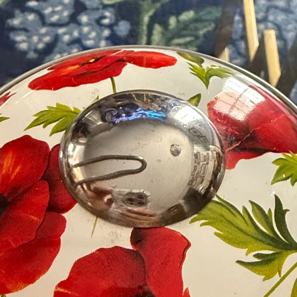Elegant Floral Teapot with Red Poppy Pattern